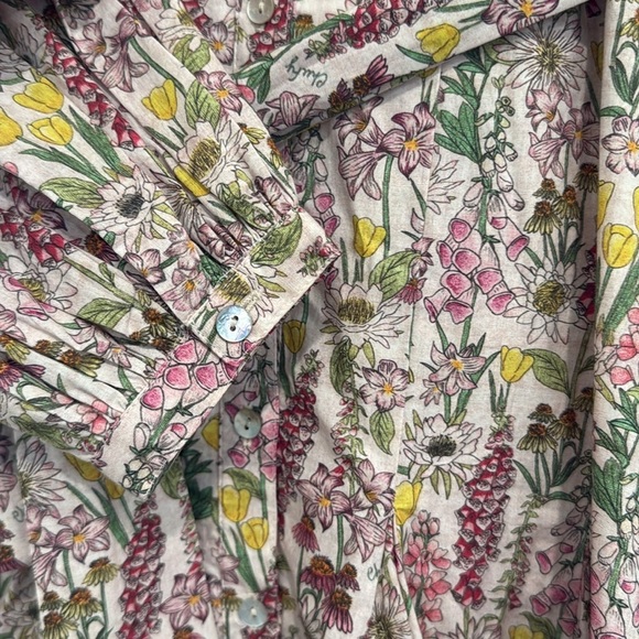 Chufy Forever Patagonia Ushi Mini Dress in Valdes Beige XS Long Sleeve Floral - Picture 10 of 11